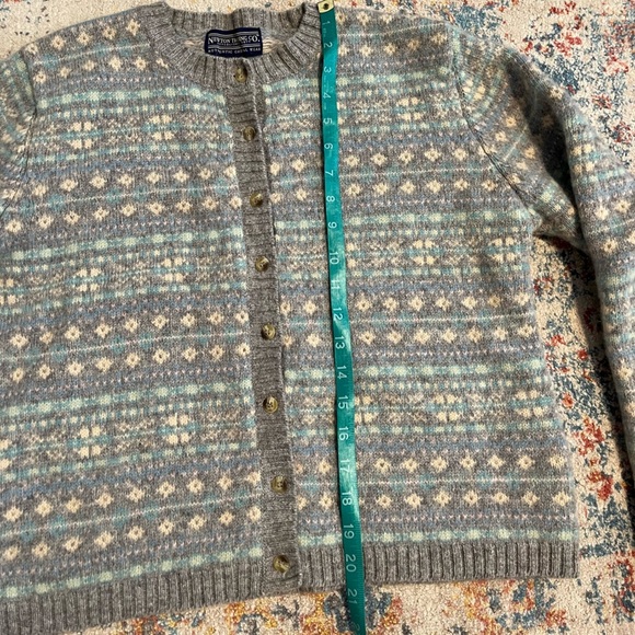 Newton Trading Co 100% Shetland wool fair isle cardigan - Picture 4 of 6